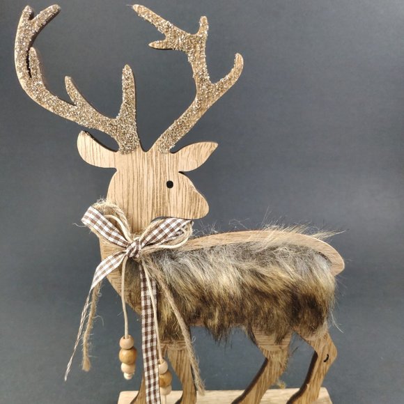 Vintage Pair of Mismatched Reindeer With Antlers 10.75" - Picture 9 of 15